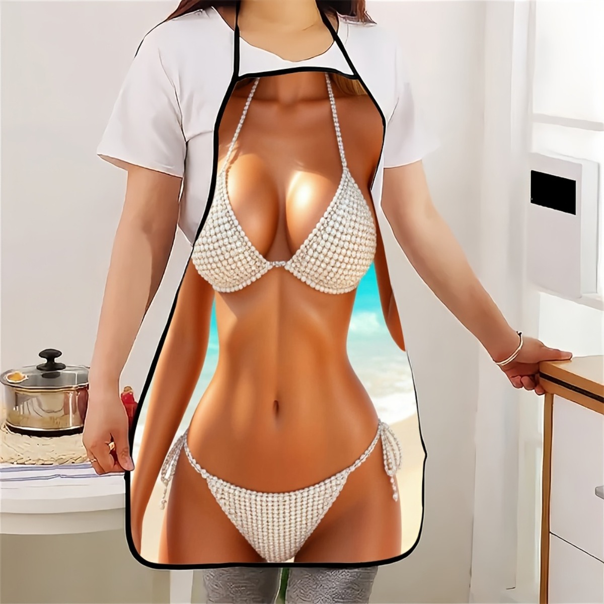 Baking Kitchen At Home - 1 szt. Fartuch z nadrukiem bikini