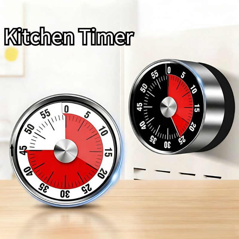 Baking Kitchen Hourly - Stalowy nierdzewny timer magnetyczny mechaniczny do