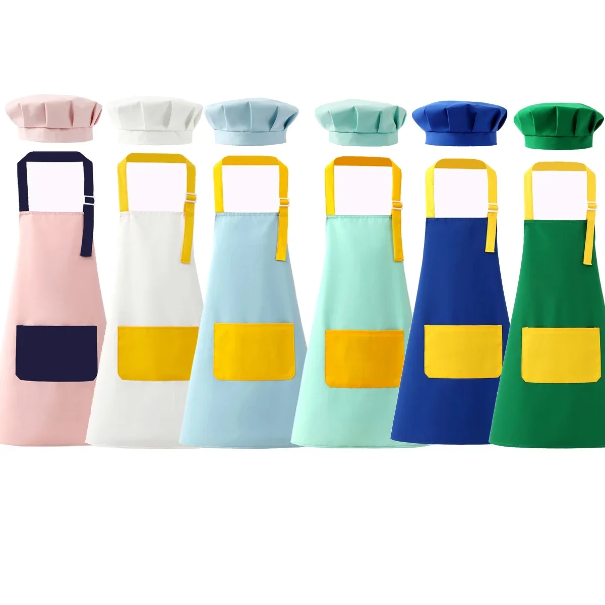 Baking Kitchen For Kids - Zestaw fartuchów dziecięcych i czapek szefa